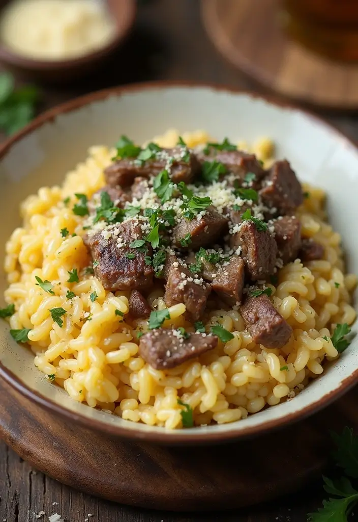 27 Garlic Butter Steak Recipes Everyone Will Love - 14. Garlic Butter Steak Risotto