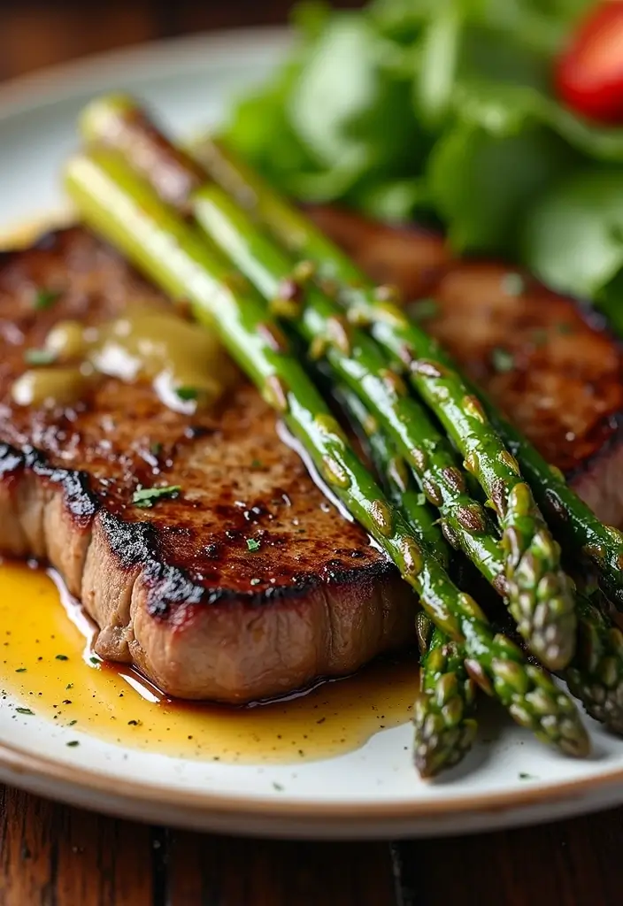 27 Garlic Butter Steak Recipes Everyone Will Love - 19. Garlic Butter Steak with Asparagus