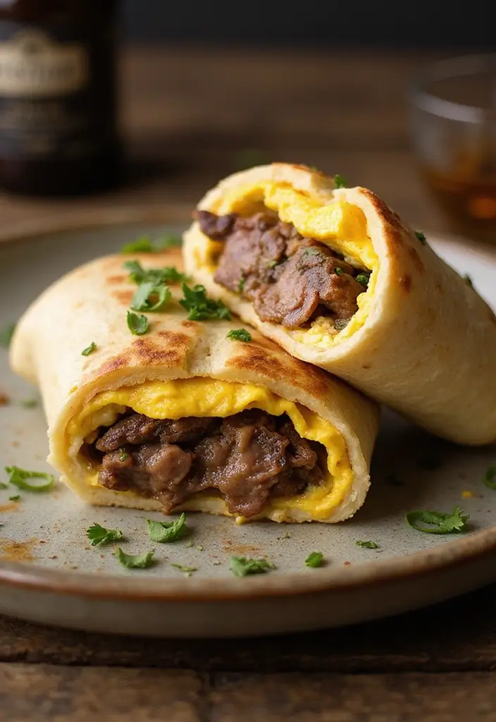 27 Garlic Butter Steak Recipes Everyone Will Love - 25. Garlic Butter Steak and Eggs Breakfast Burrito