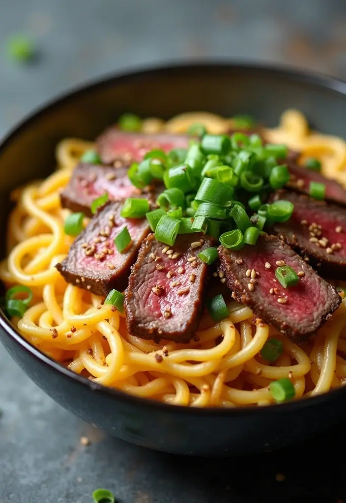 27 Garlic Butter Steak Recipes Everyone Will Love - 27. Garlic Butter Steak with Sesame Noodles