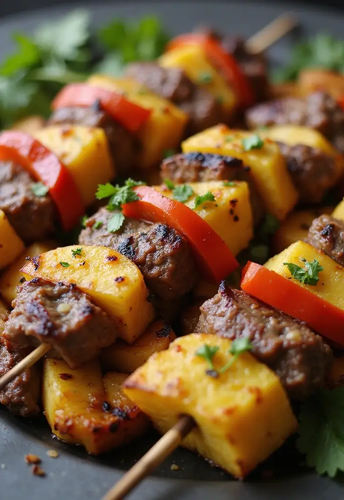27 Grilled Beef Recipes for Summer BBQ Lovers - 22. Grilled Beef and Pineapple Skewers