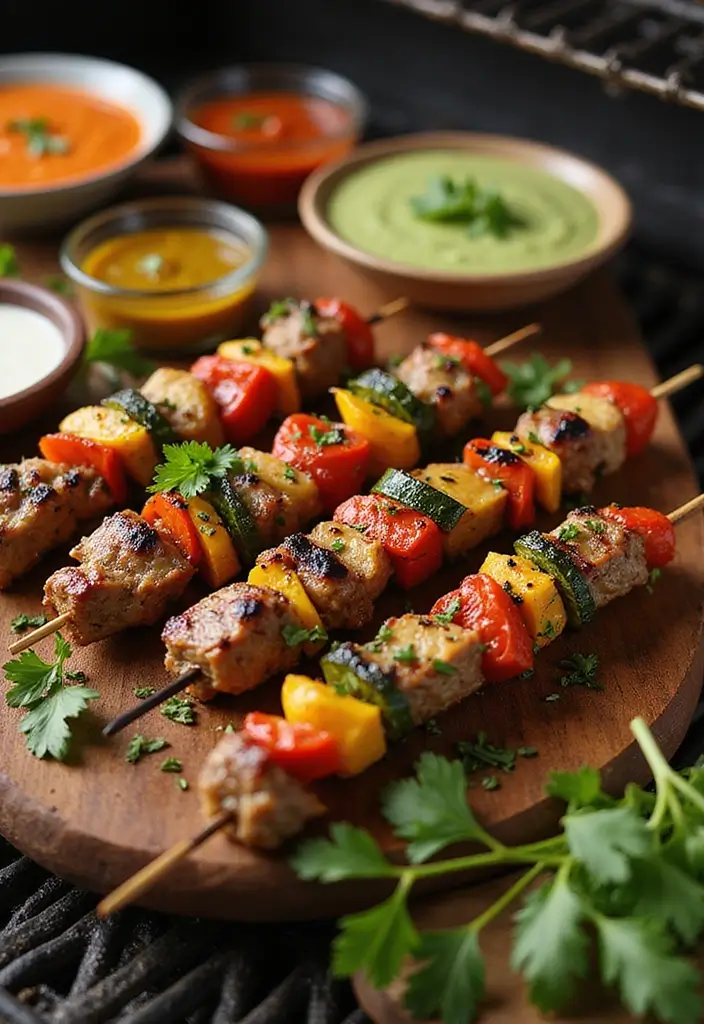 27 Grilled Meat Recipes for BBQ Lovers - 12. Grilled Vegetable and Meat Kabobs