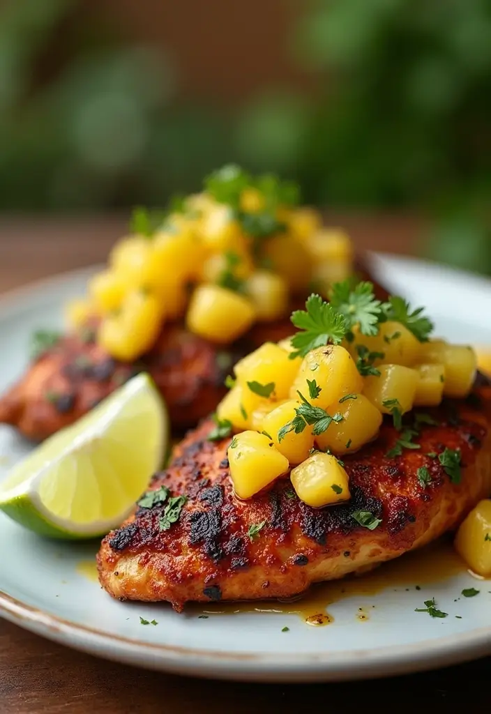 27 Grilled Meat Recipes for BBQ Lovers - 13. BBQ Jerk Chicken with Pineapple Salsa
