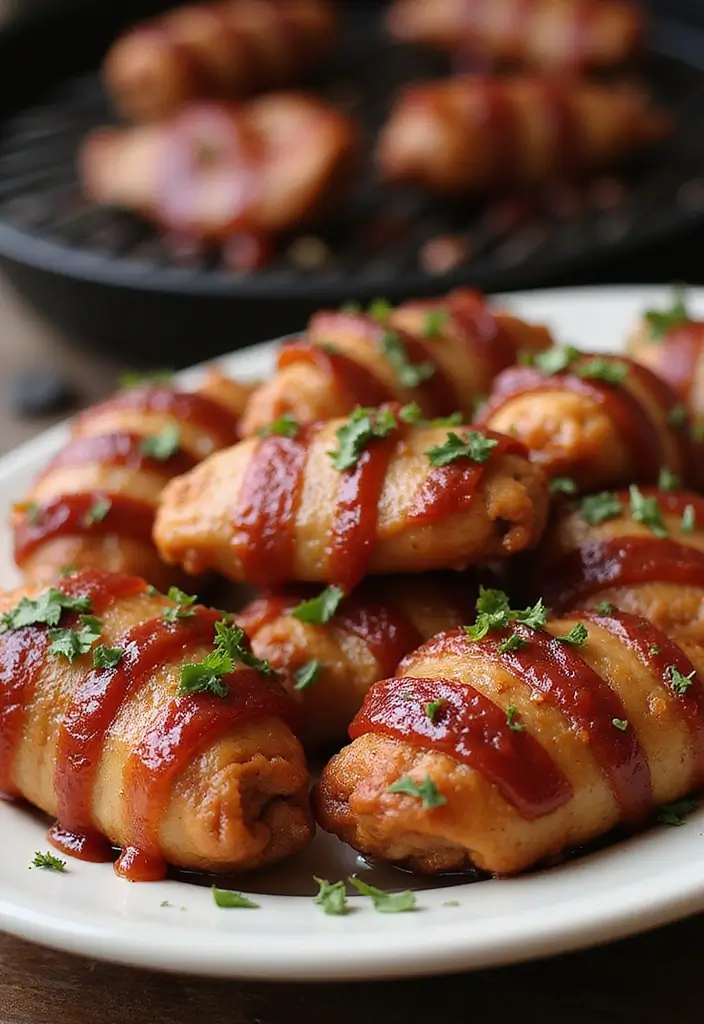 27 Grilled Meat Recipes for BBQ Lovers - 15. BBQ Bacon-Wrapped Chicken Bites