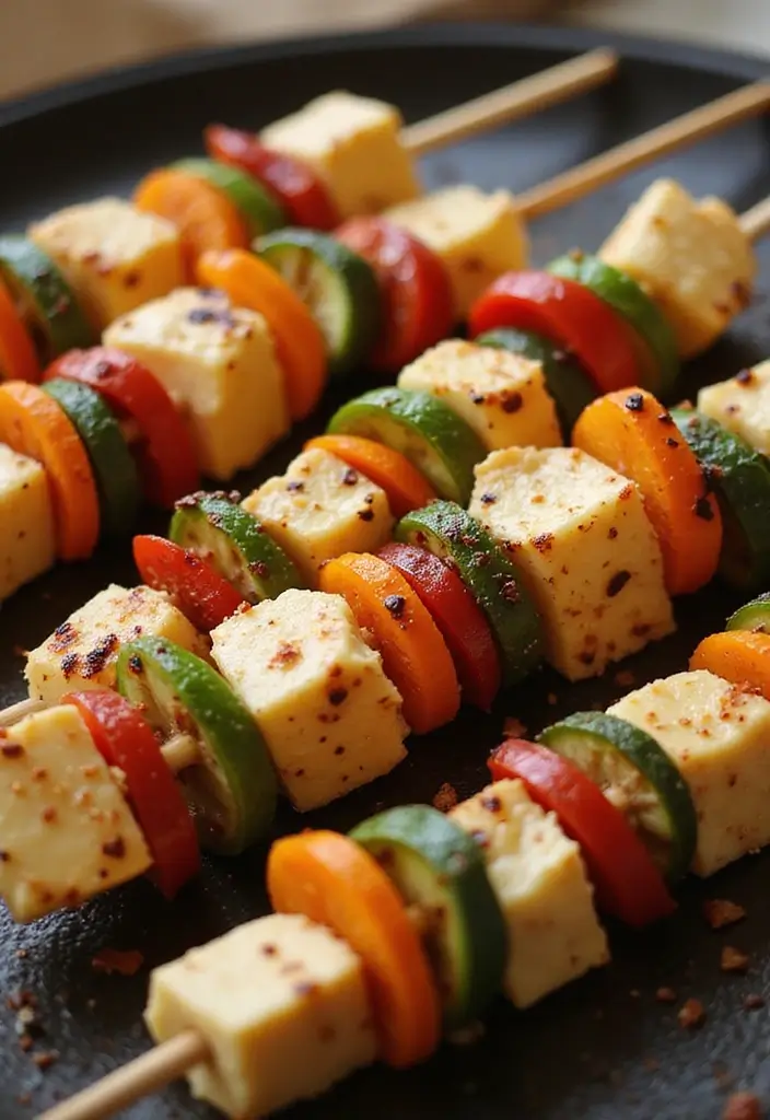 27 Grilled Meat Recipes for BBQ Lovers - 27. Grilled Vegetable and Halloumi Skewers