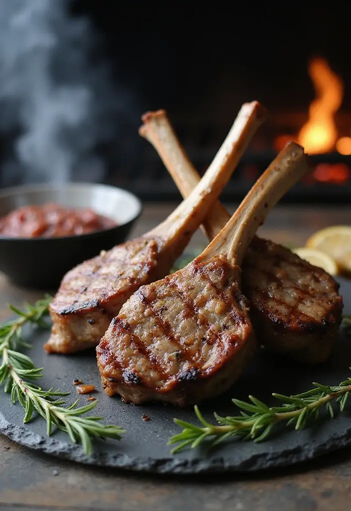 27 Grilled Meat Recipes for BBQ Lovers - 5. Savory Grilled Lamb Chops with Rosemary Marinade