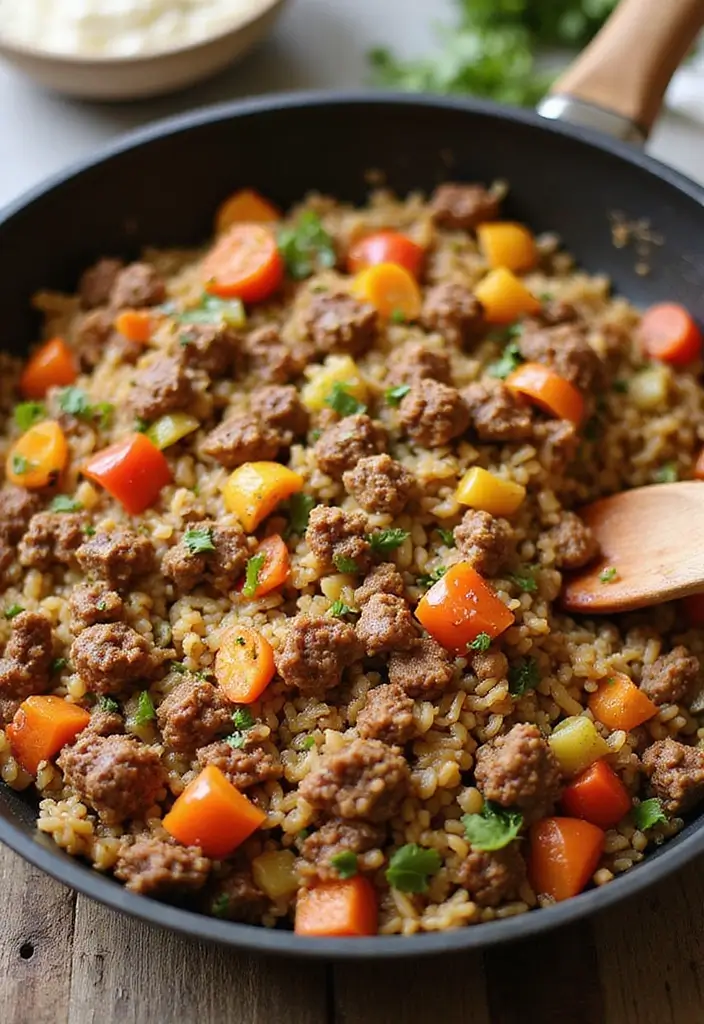 27 Ground Beef Recipes That Are Easy and Delicious - 10. One-Pan Beef and Rice