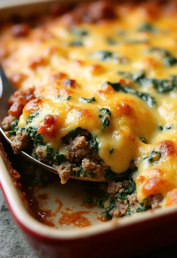 27 Ground Beef Recipes That Are Easy and Delicious - 16. Ground Beef and Spinach Casserole
