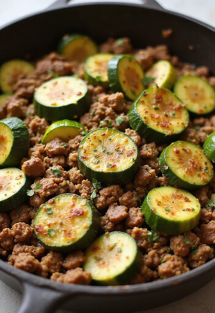 27 Ground Beef Recipes That Are Easy and Delicious - 6. Beef and Zucchini Skillet