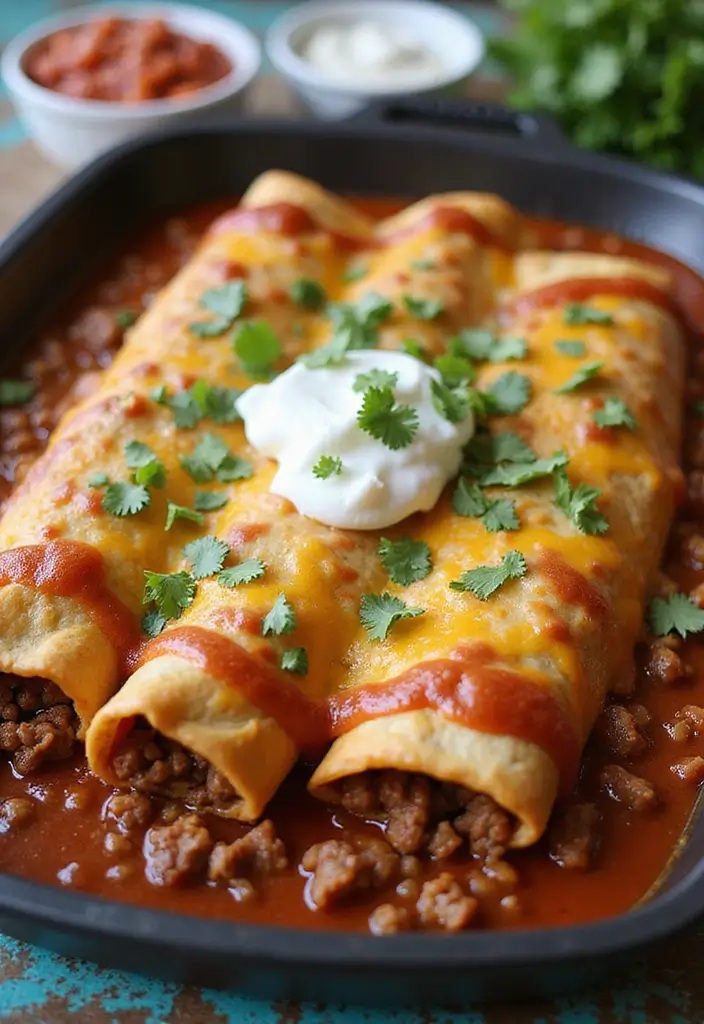 27 Ground Meat Recipes for Creative Home Cooks - 11. Ground Beef Enchiladas