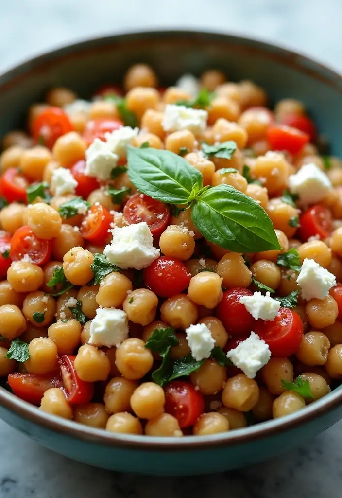 27 Healthy Meat Recipes Packed with Protein - 17. Mediterranean Chickpea Salad