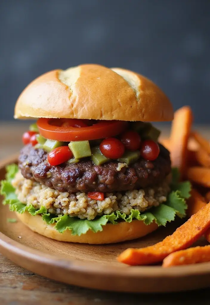 27 Healthy Meat Recipes Packed with Protein - 18. Black Bean and Quinoa Burger