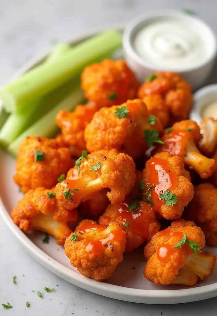 27 Healthy Meat Recipes Packed with Protein - 3. Cauliflower Buffalo Wings