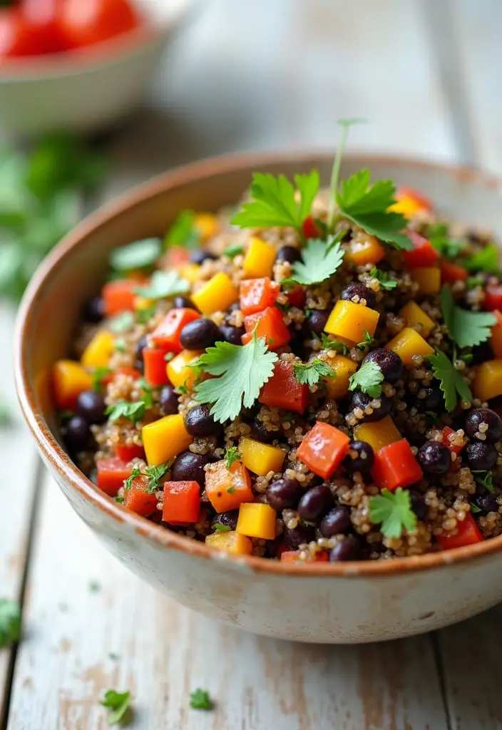 27 Healthy Meat Recipes Packed with Protein - 4. Quinoa and Black Bean Salad