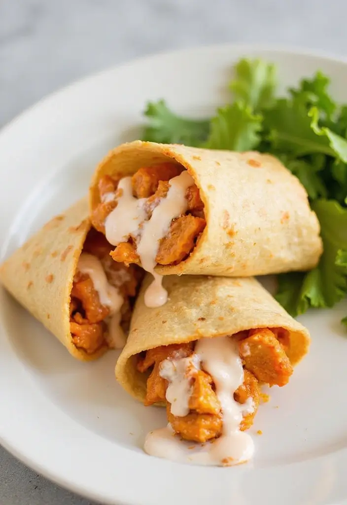 27 Meat Wrap Recipes for Lunch On-the-Go - 10. Buffalo Chicken Wrap