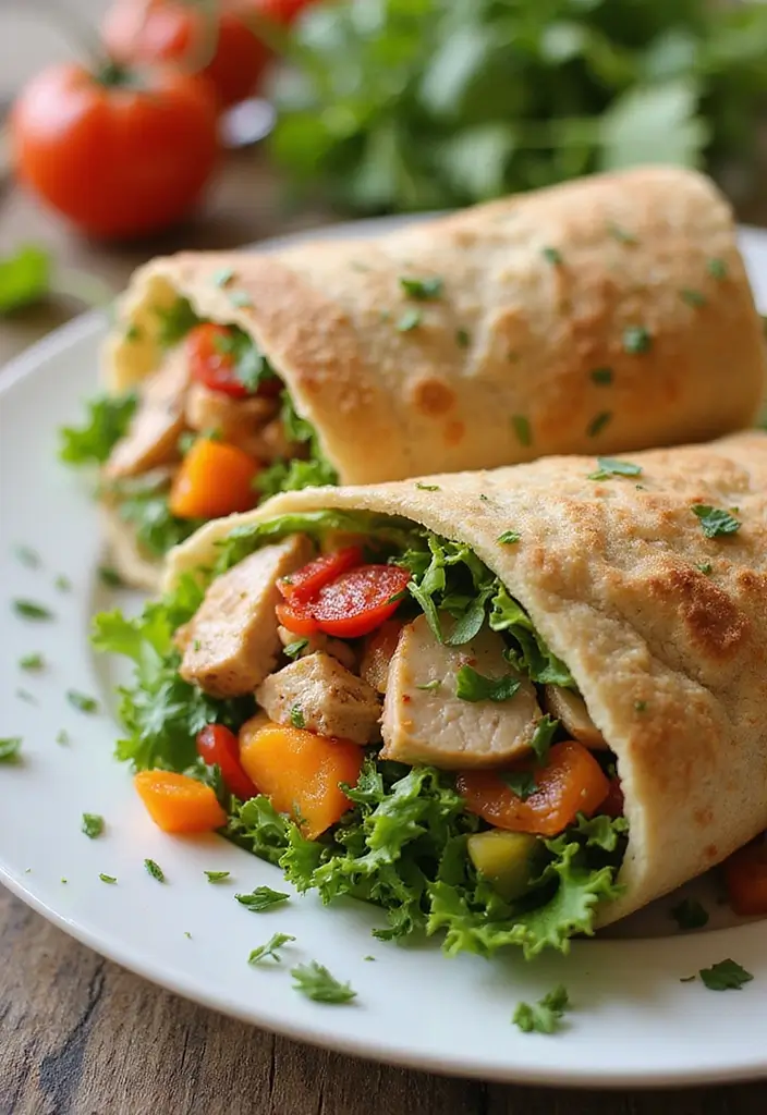 27 Meat Wrap Recipes for Lunch On-the-Go - 11. Veggie & Turkey Wrap