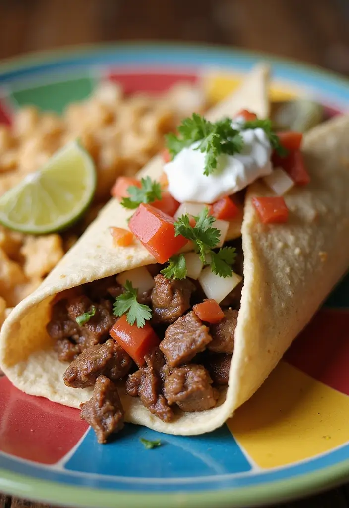 27 Meat Wrap Recipes for Lunch On-the-Go - 14. Beef Taco Wrap