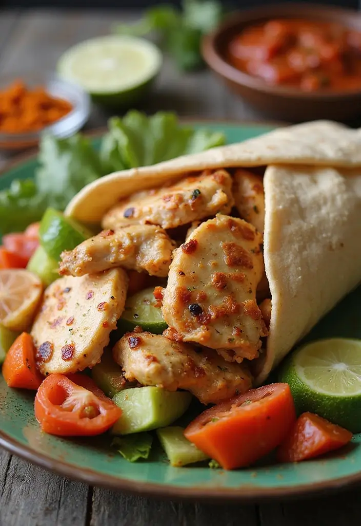 27 Meat Wrap Recipes for Lunch On-the-Go - 15. Chicken Shawarma Wrap