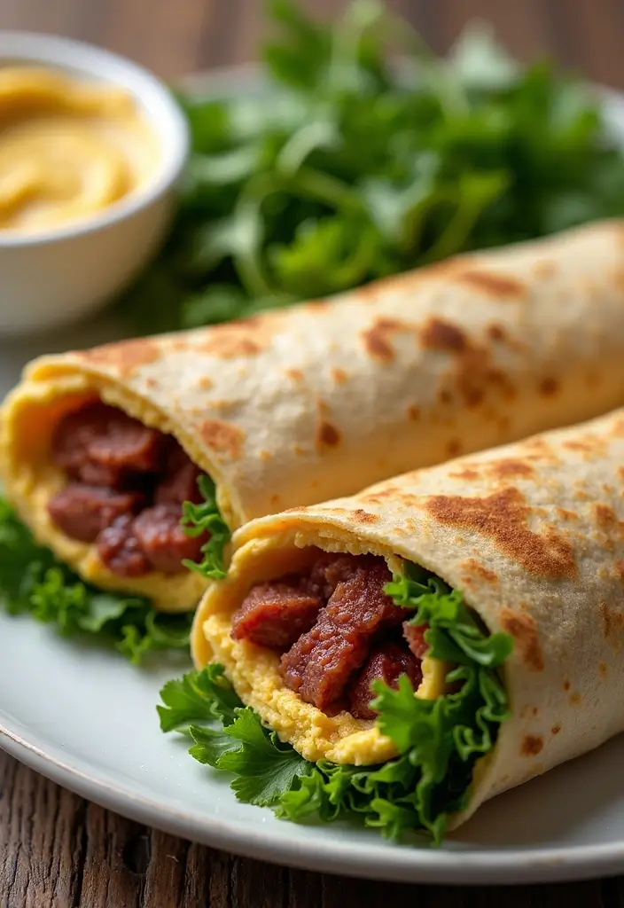 27 Meat Wrap Recipes for Lunch On-the-Go - 17. Hummus & Roast Beef Wrap