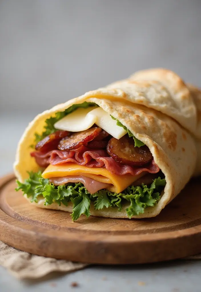 27 Meat Wrap Recipes for Lunch On-the-Go - 6. Italian Sub Wrap