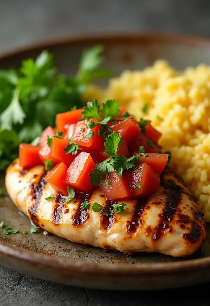 27 Mediterranean Meat Recipes Full of Fresh Flavors - 25. Grilled Chicken with Mediterranean Salsa