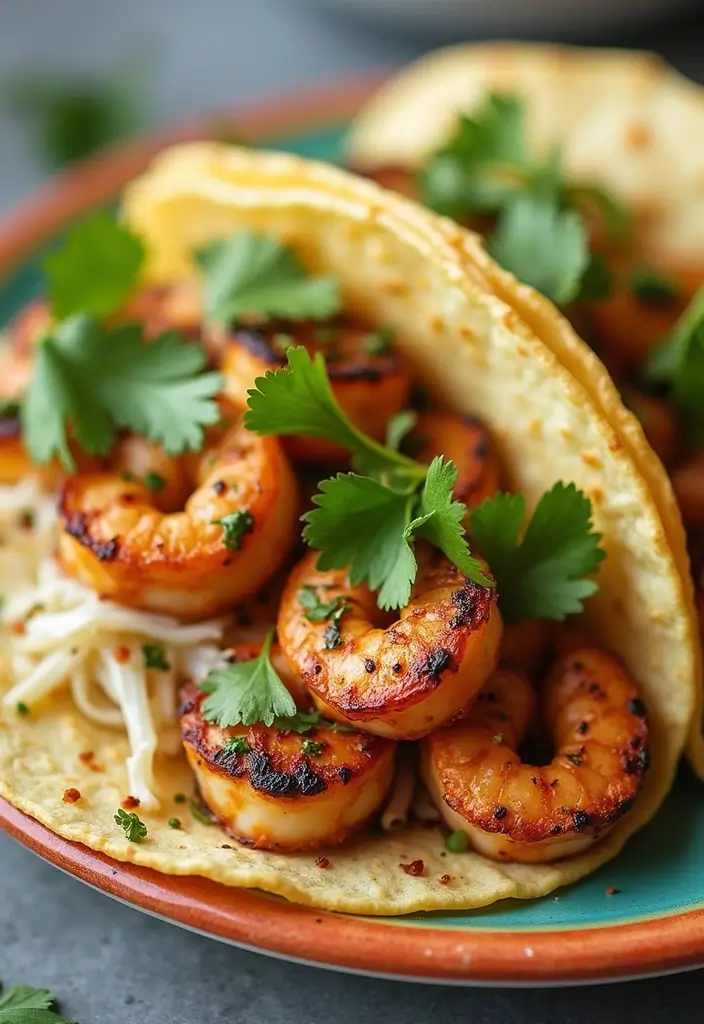 27 Mediterranean Meat Recipes Full of Fresh Flavors - 27. Herb-Infused Grilled Shrimp Tacos