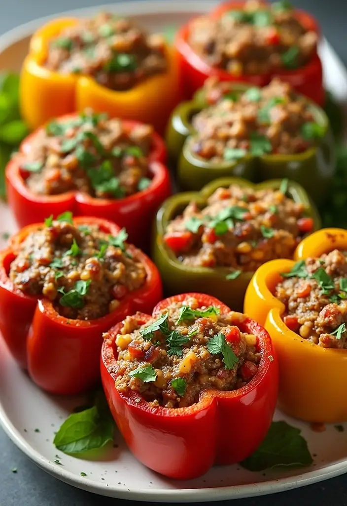 27 Mediterranean Meat Recipes Full of Fresh Flavors - 7. Greek-Style Stuffed Bell Peppers