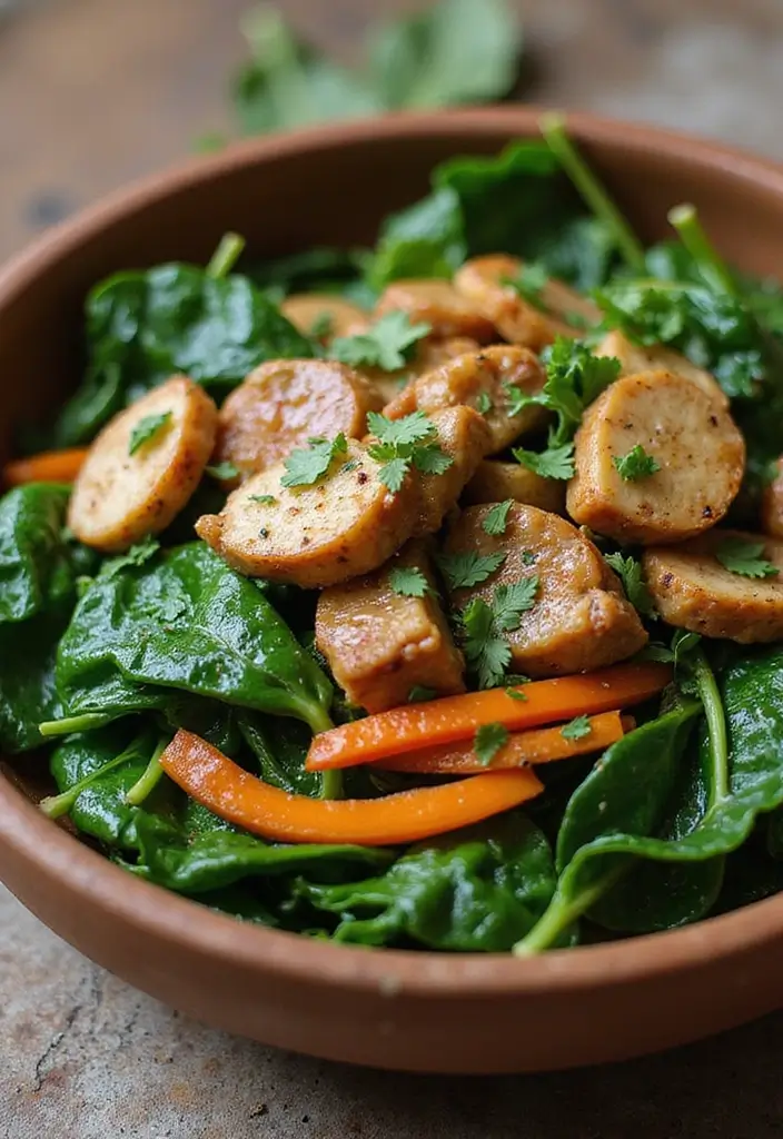 27 Pork Stir-Fry Recipes Ready in 30 Minutes - 16. Spinach and Pork Stir-Fry