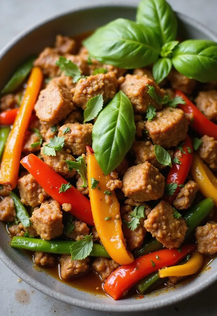27 Pork Stir-Fry Recipes Ready in 30 Minutes - 6. Thai Basil Pork Stir-Fry