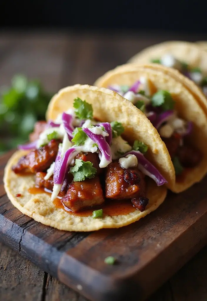 27 Pork Taco Recipes with Big Bold Flavor - 7. BBQ Bourbon Pork Tacos