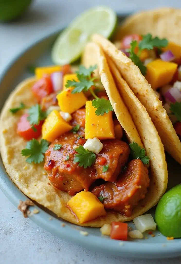 27 Pork Taco Recipes with Big Bold Flavor - 8. Spicy Mango Pork Tacos