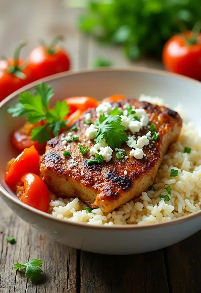 27 Pork and Rice Recipes for Simple Weeknight Meals - 12. Mediterranean Pork and Rice Bowl