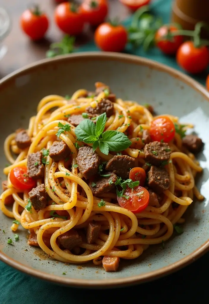 27 Spicy Beef Recipes That Bring the Heat - 20. Spicy Beef Pesto Pasta