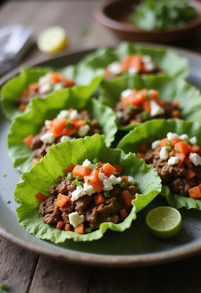 27 Steak Appetizer Recipes That Impress Instantly - 15. Thai Beef Lettuce Wraps