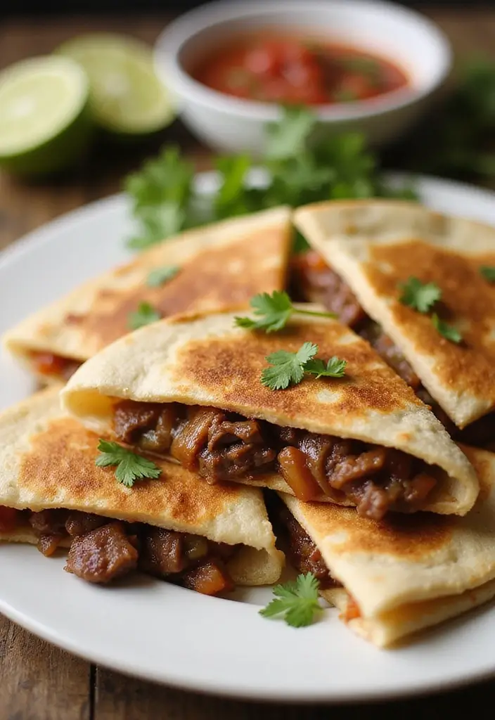 27 Steak Appetizer Recipes That Impress Instantly - 18. Steak and Onion Quesadillas