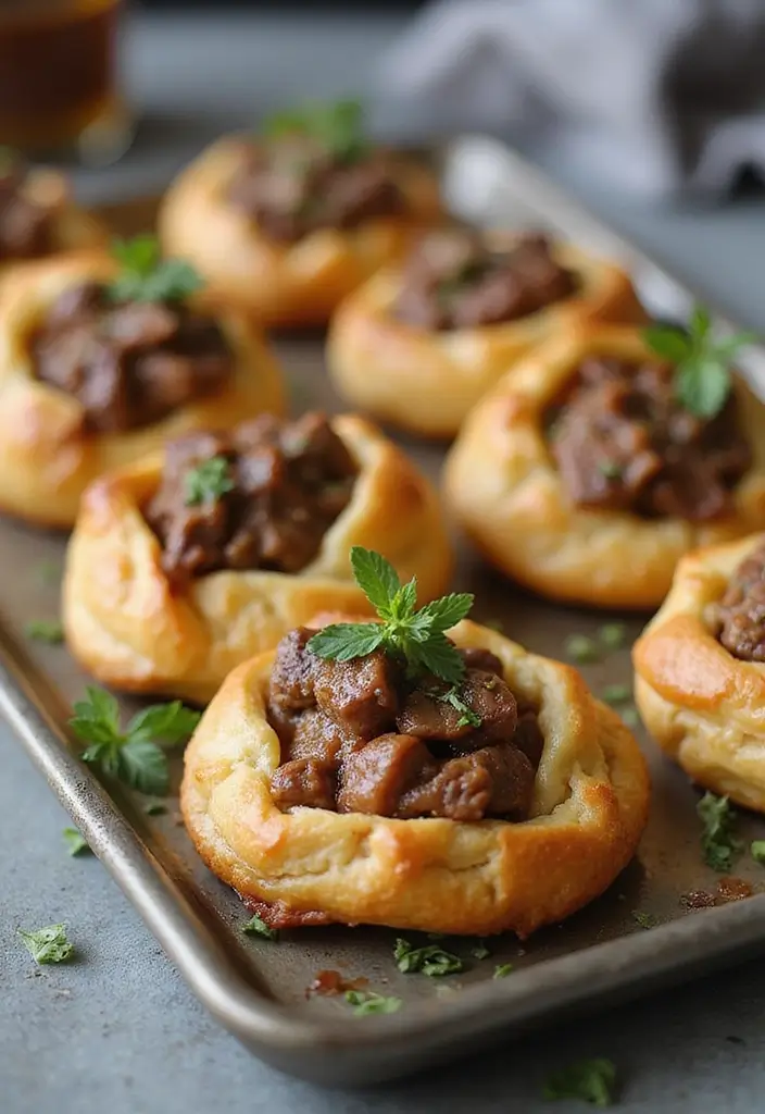 27 Steak Appetizer Recipes That Impress Instantly - 19. Beef and Brie Puff Pastry Bites
