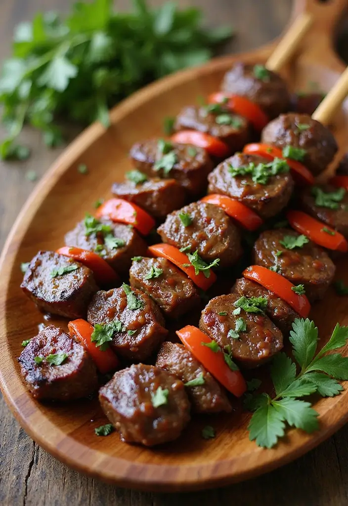 27 Steak Appetizer Recipes That Impress Instantly - 3. Steak Skewers with Chimichurri Sauce