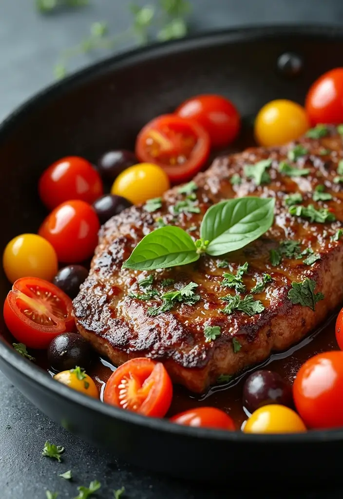 27 Steak Skillet Recipes for Quick Gourmet Dinners - 14. Mediterranean Steak Skillet