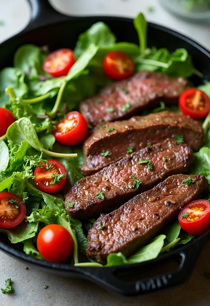 27 Steak Skillet Recipes for Quick Gourmet Dinners - 19. Steak Salad Skillet
