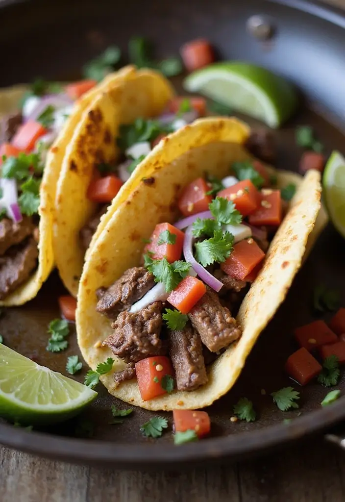 27 Steak Skillet Recipes for Quick Gourmet Dinners - 20. Steak Tacos in a Skillet