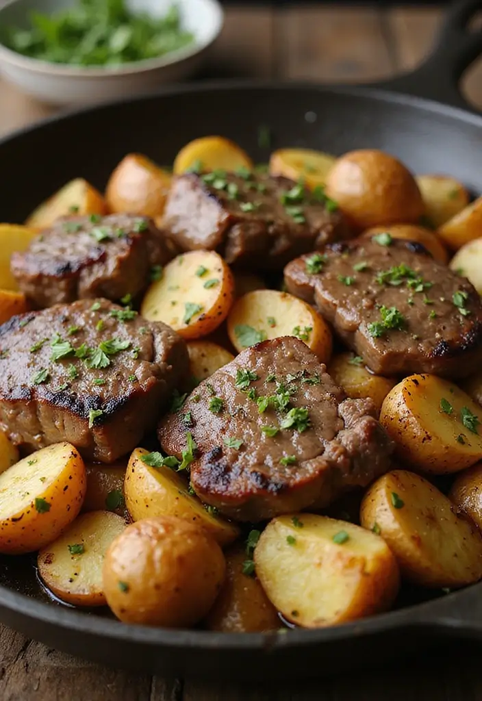 27 Steak Skillet Recipes for Quick Gourmet Dinners - 6. Steak and Potato Skillet