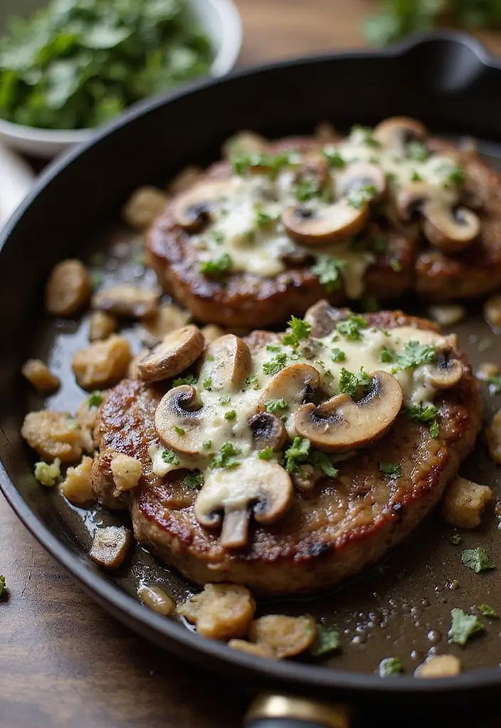 27 Steak Skillet Recipes for Quick Gourmet Dinners - 8. Blue Cheese and Mushroom Steak Skillet