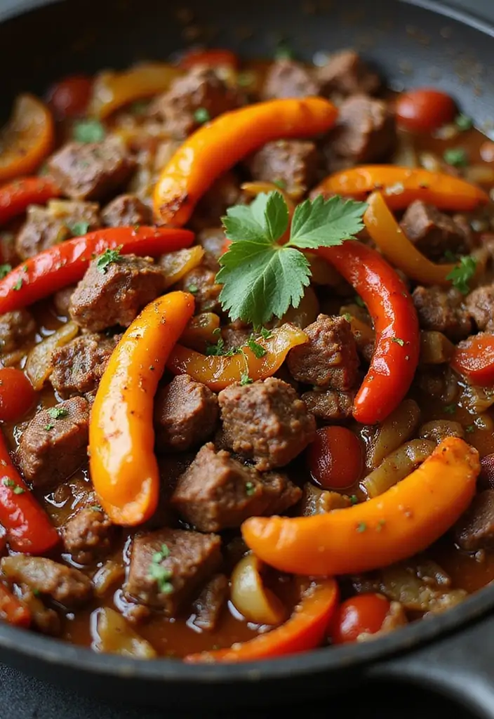 27 Steak Skillet Recipes for Quick Gourmet Dinners - 9. Spicy Chipotle Beef Skillet