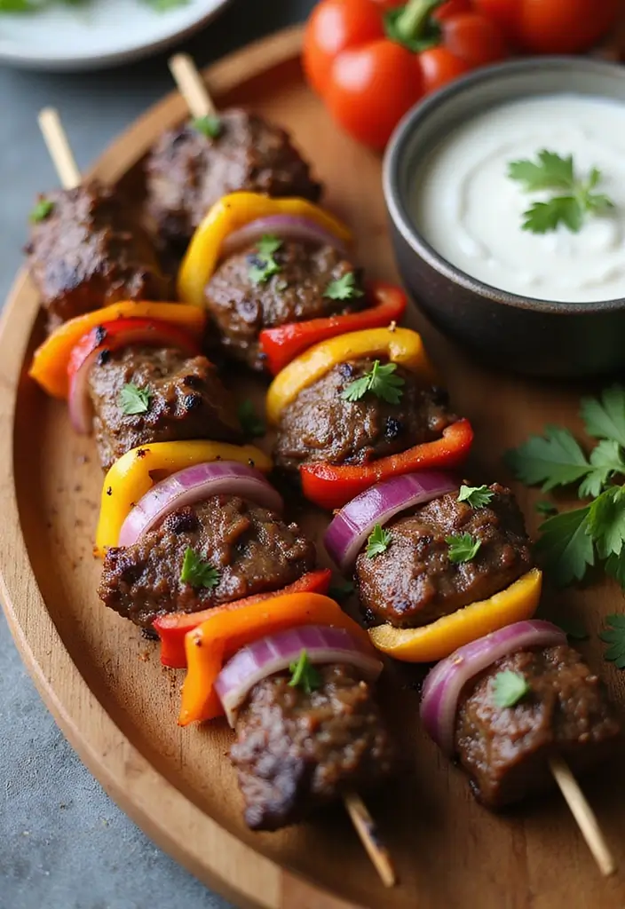 28 Air Fryer Steak Recipes for Easy Gourmet Meals - 23. Air Fryer Steak Kebabs with Yogurt Sauce