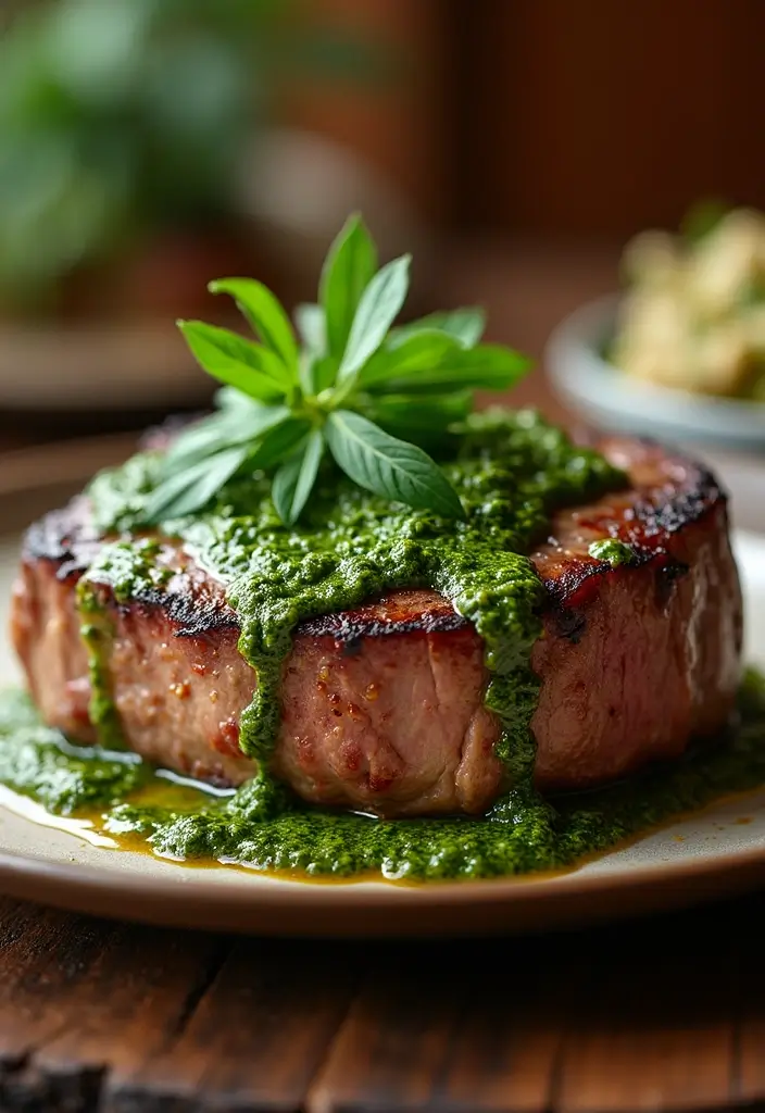 28 Air Fryer Steak Recipes for Easy Gourmet Meals - 27. Air Fryer Steak with Pesto Sauce