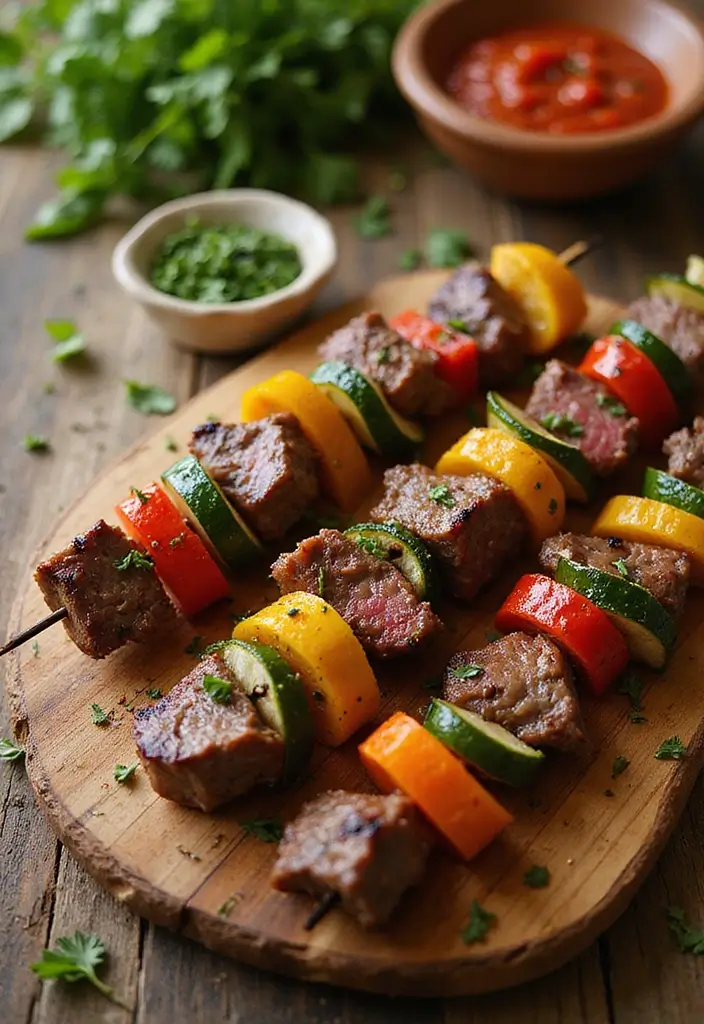 28 Air Fryer Steak Recipes for Easy Gourmet Meals - 8. Air Fryer Steak and Vegetable Skewers
