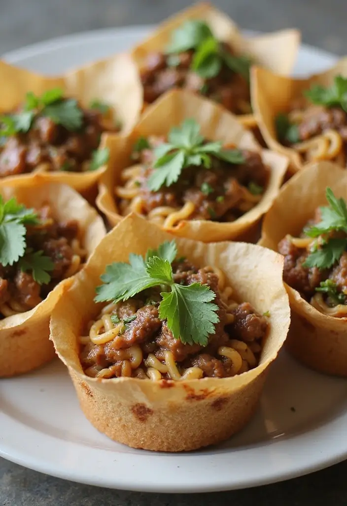28 Beef Appetizer Recipes That Impress Every Guest - 15. Beef Ramen Noodle Cups