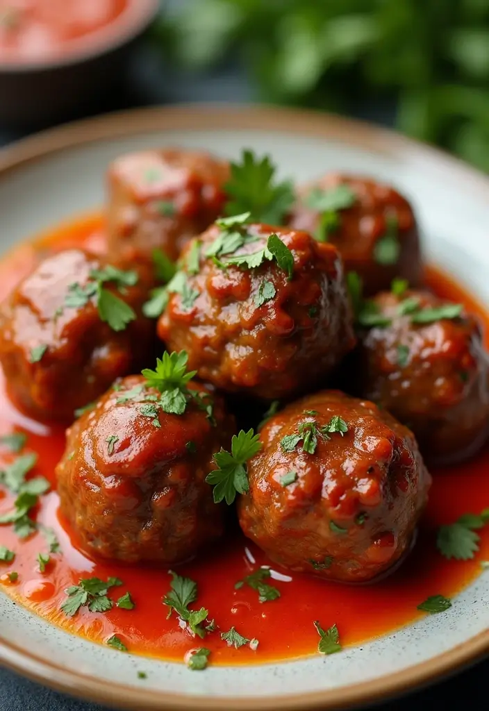 28 Beef Appetizer Recipes That Impress Every Guest - 2. Spicy Beef Meatballs
