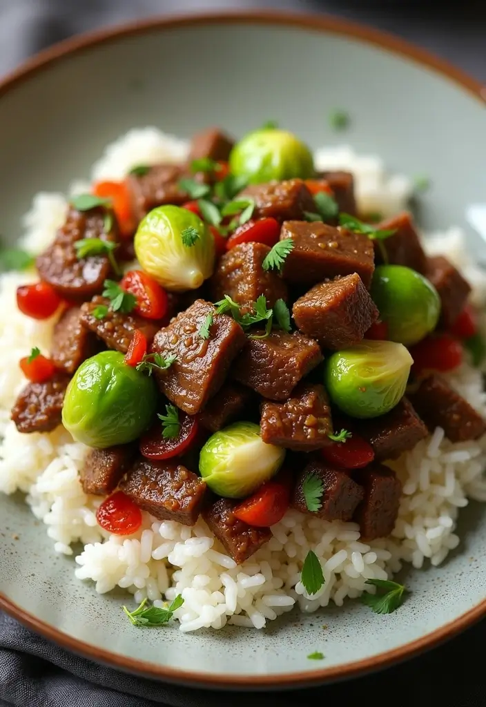 28 Beef Stir-Fry Recipes Packed with Bold Flavors - 27. Beef Stir-Fry with Brussels Sprouts