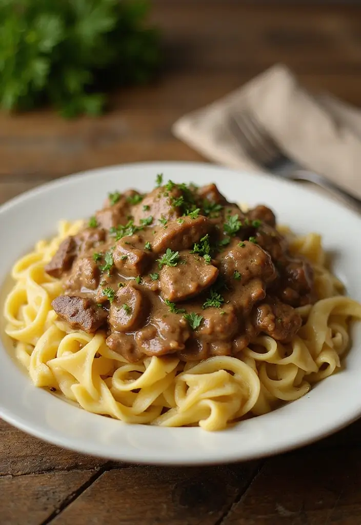 28 Budget-Friendly Meat Recipes That Feed the Family - 12. Beef Stroganoff